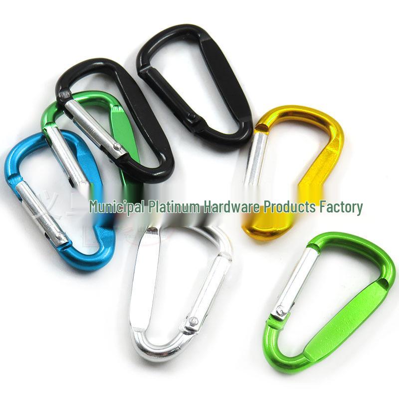 4D Aluminum Alloy D-shaped Carabiner Keychain & Lanyard for Hiking, Camping, Water Bottles, and Backpacks