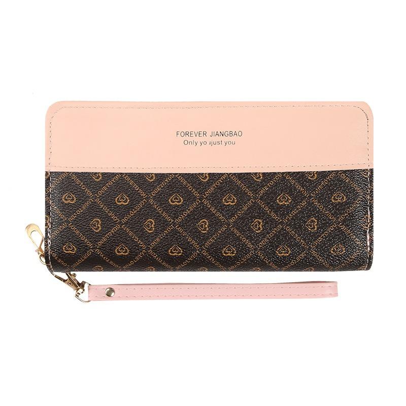 New women's double-pull wallet, color matching clutch bag, card bag, summer versatile fashion change bag, women's mobile phone bag, large capacity