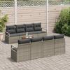 9 Piece Grey Garden Sofa Set with Cushions