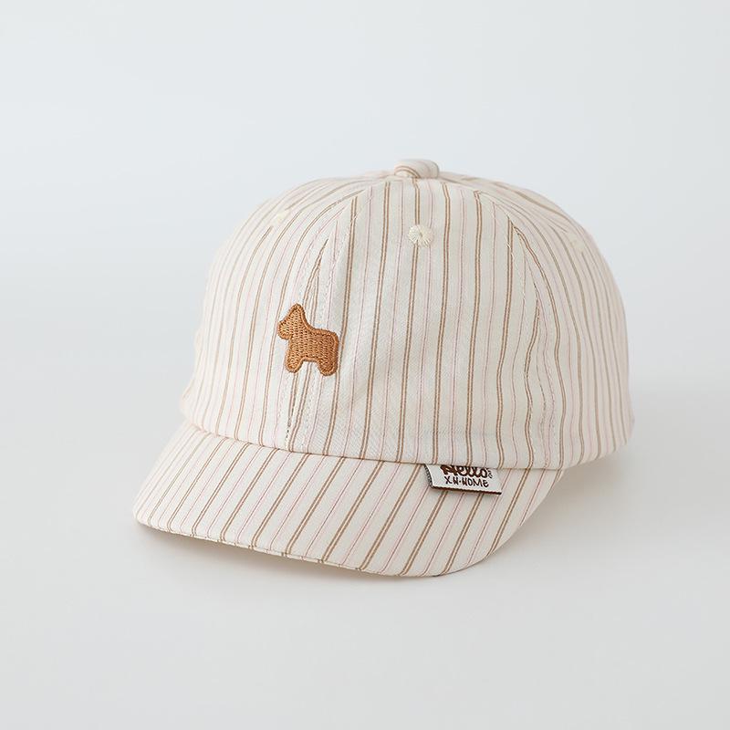 Personalized Striped Puppy Toddler Baseball Cap - Windproof Sun Protection for Spring & Fall