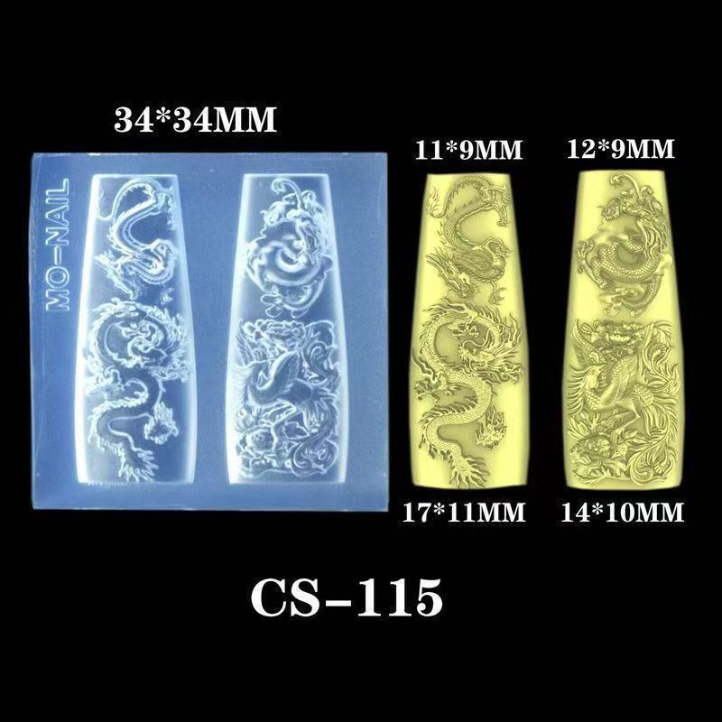 Dragon Nail Art 3D Silicone Mold - Chinese Style Bow Chain Design