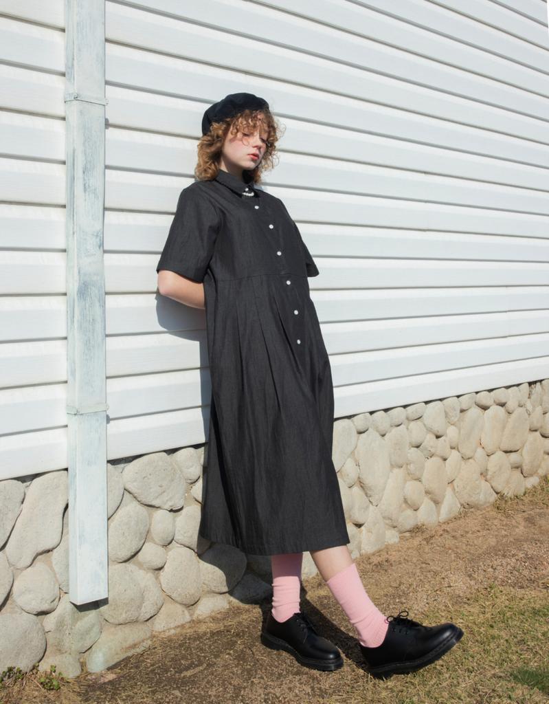 Beonadeumiljeu Turn Up Sleeve Dress - Black