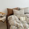 Extremely Home~ Simple Wind Striped Bed, Washed Cotton Sheet Quilt Cover Sheet Dormitory