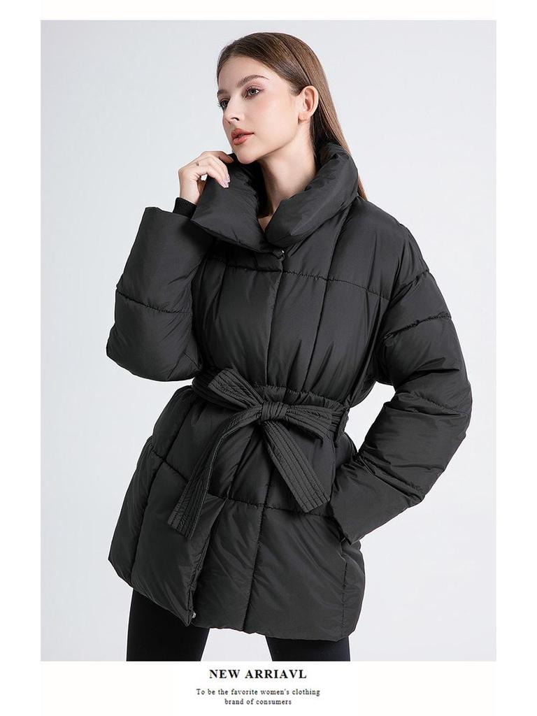 European & American Style Women's Mid-Length Down Cotton Jacket, 2024 Winter Outerwear Coat – New Design for Students