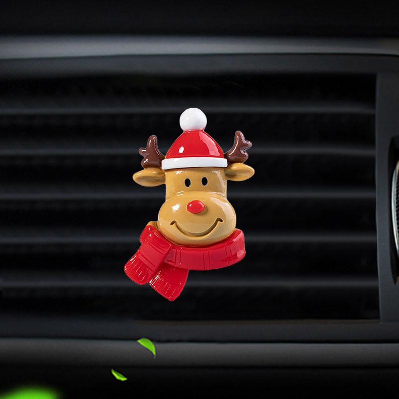 Christmas Car Air Outlet Perfume Clip Elk Car Fragrance Air Conditioner Perfume Decorations Santa Claus Decorations