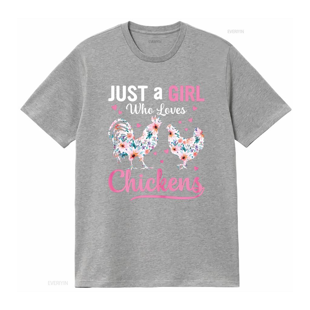 Just A Girl Who Loves Chickens Cute Chicken Lady Women T Shirt Vintage Washed Soft Unisex Top For Everyday Wear Stylish