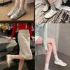 Silver platform mesh breathable moral training shoes women's 2025 spring niche round head lace-up casual sports Forrest Gump board shoes