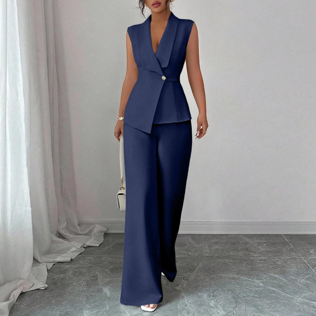 Fashionable And Sexy Women's Spring And Summer Retro Elastic Waist Strap Linen Suit Women's Fashion Color Casual Two-piece Set