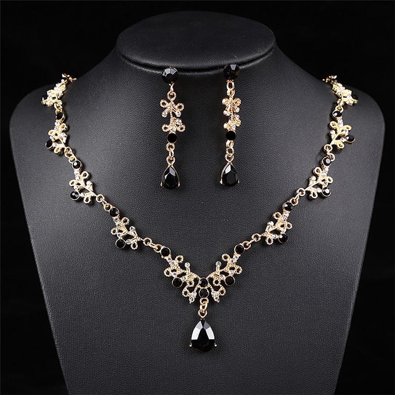 Set Collana e Orecchini in Strass Stile Europeo - Gioielli di Lusso per Sposa e Festa