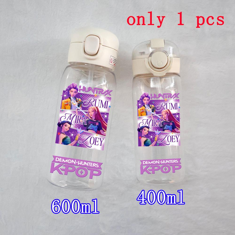 400ML-600ML Animated Movie K-Pop: Demon Hunters HUNTR/X Plastic Large Capacity Water Cup Bottle Gourde Drinking Bottle Gifts