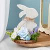 Easters Rabbit Wood Ornament Cartoon Rabbit Wood Crafts for Easters Home Party Desktop Decoration