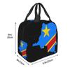 Flag Map Of The Congo Insulated Lunch Bag for Women Children Portable Food Boxes Thermal Lunch Box Tote