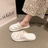 Fashion versatile beach casual soft sole stepping on shit hole shoes foreign style soft sole slippers 2025 autumn new Internet celebrity Korean versi
