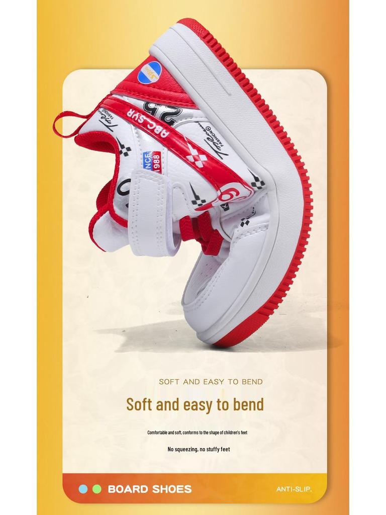 Boys' 2025 Autumn Waterproof Leather Sneakers: Stylish, Casual Sports Shoes for Elementary School Kids