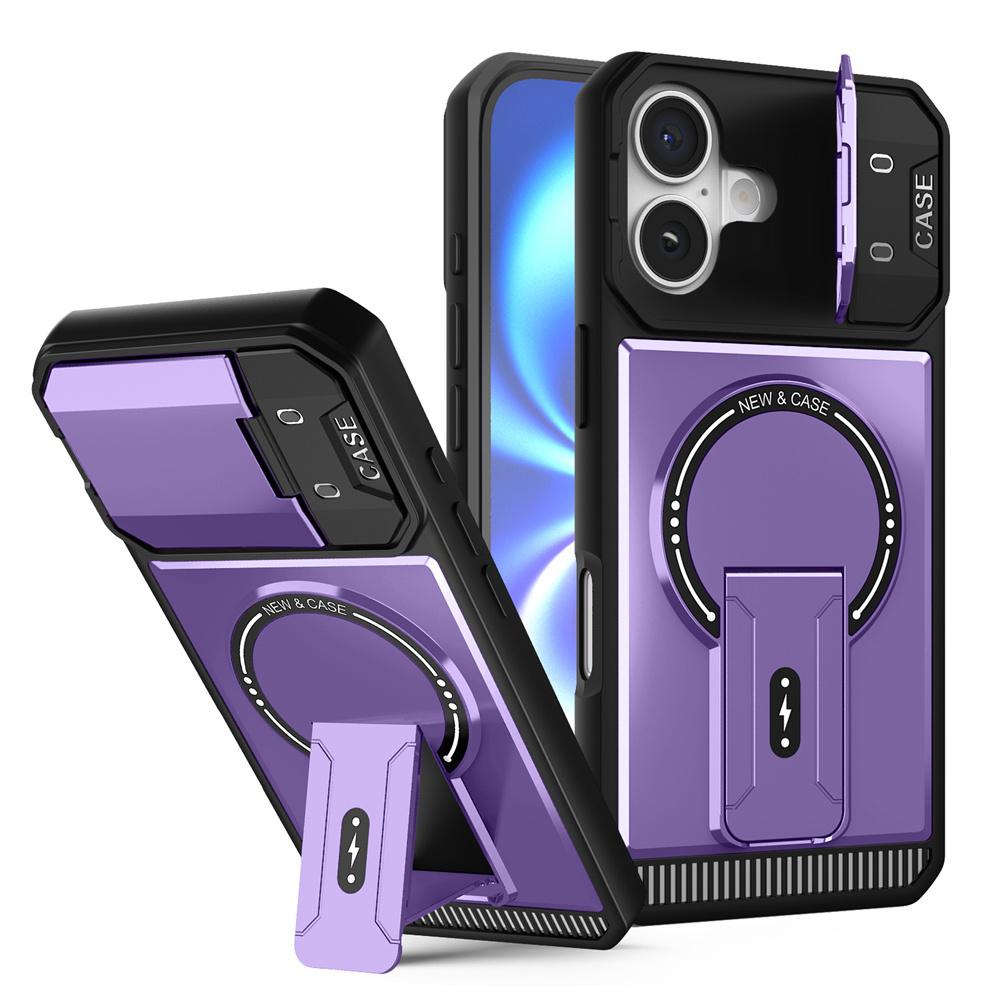 Flip Full Lens Protection Fold Stand Magnetic Phone Case For iPhone 17 Air 16 15 Pro Max 14 13 12 11 For Magsafe Military Cover