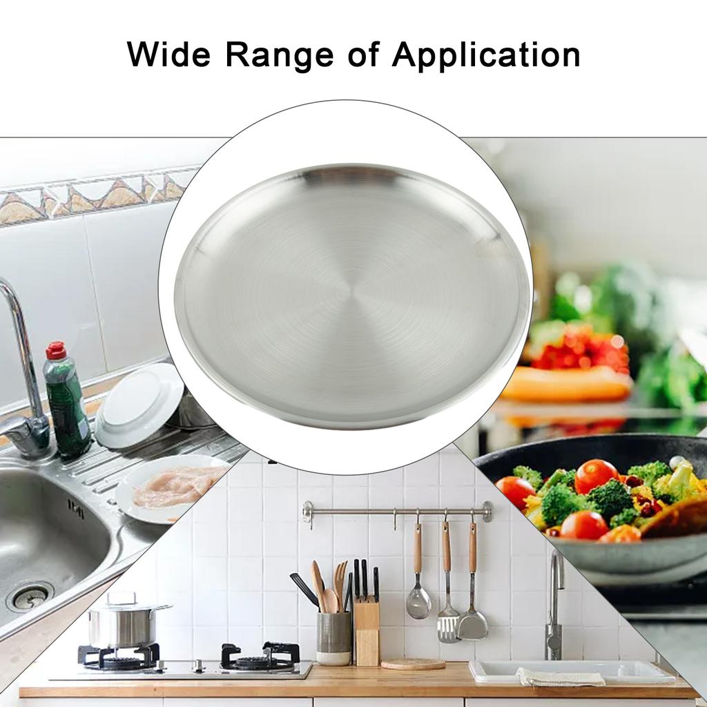 Tray Plate Dish Kitchen Replacement Silver Spare Parts Dinnerware Stainless Steel Accessories Breakfast Dining