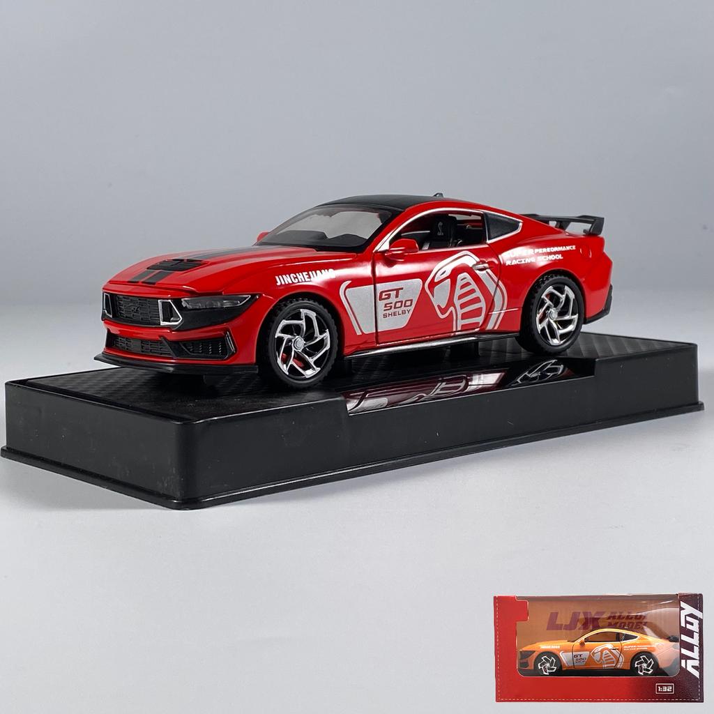 1:32 Ford Mustang Shelby GT500 Coupe Alloy Metal Diecast Model Car Sound And Light Pull Back Children's Toy Car Mini GT Present
