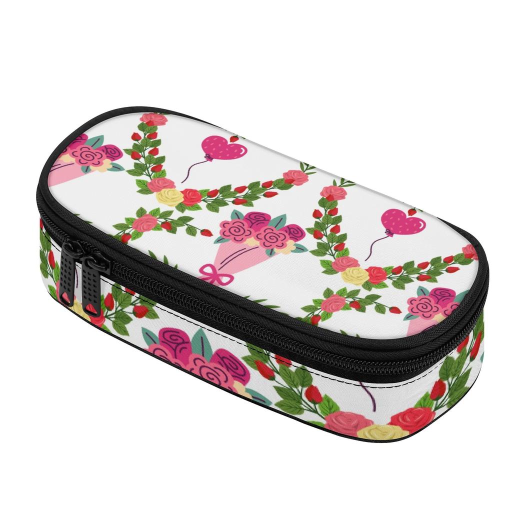 Pen Case Structured Durable 300D Polyester Easy Open Zipper with Main Compartment Mesh Pocket and Pen Slots for Classroom Use