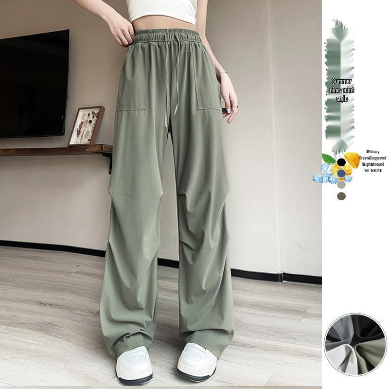 

Женские быстросохнущие утягивающие брюки карго из ледяного шелка - Коллекция Лето 2025 L