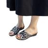 Summer new large size slope heel cool slippers women's fashion outer wear leopard print beach slippers