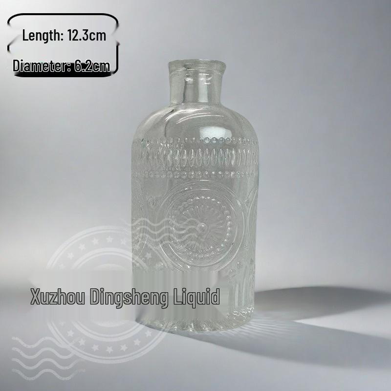 High-End Retro Glass Vase Set: Floor-Standing Transparent Ornaments In Soft Ins Style