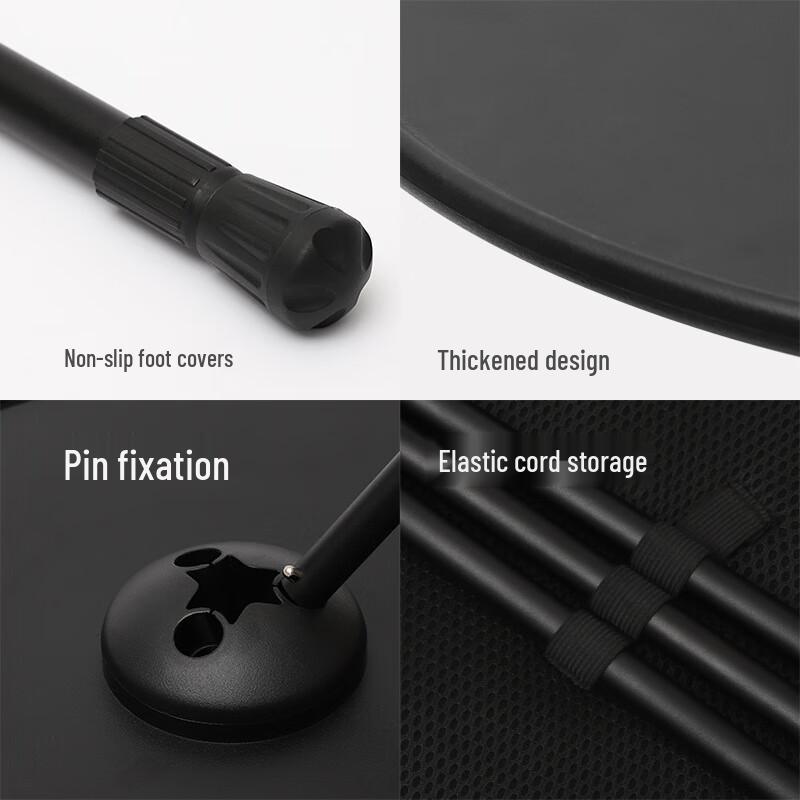 ZISIZ Outdoor Camping Round Table with Lamp Pole