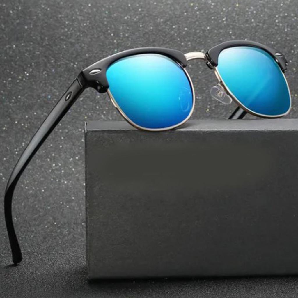2pcs Polarized Sunglasses UV400 Protection Metal Black Frame PC Lens Fashion Vintage Polarized Sunglasses