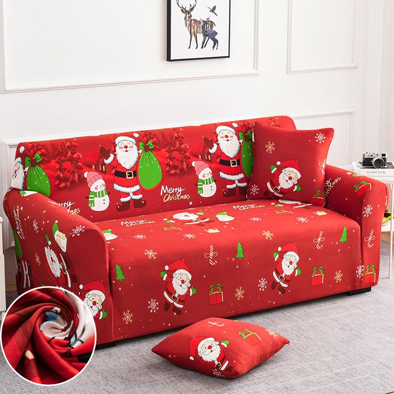 Christmas Sofa Slipcovers Stretch Sofa Cover for Living Room Kids Pets All Inclusive Couch Cover Non Slip Furniture Protector