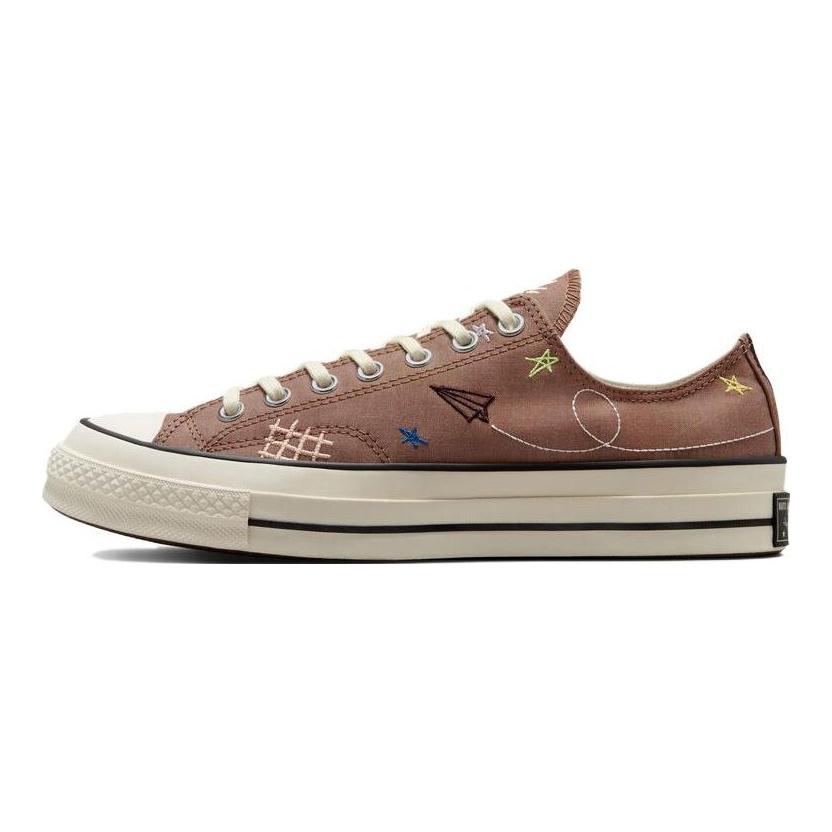 Converse Chuck 70 Low Cowboy Embroidery Unisex Sneakers Orange Burnt-Orange Egret A03665C