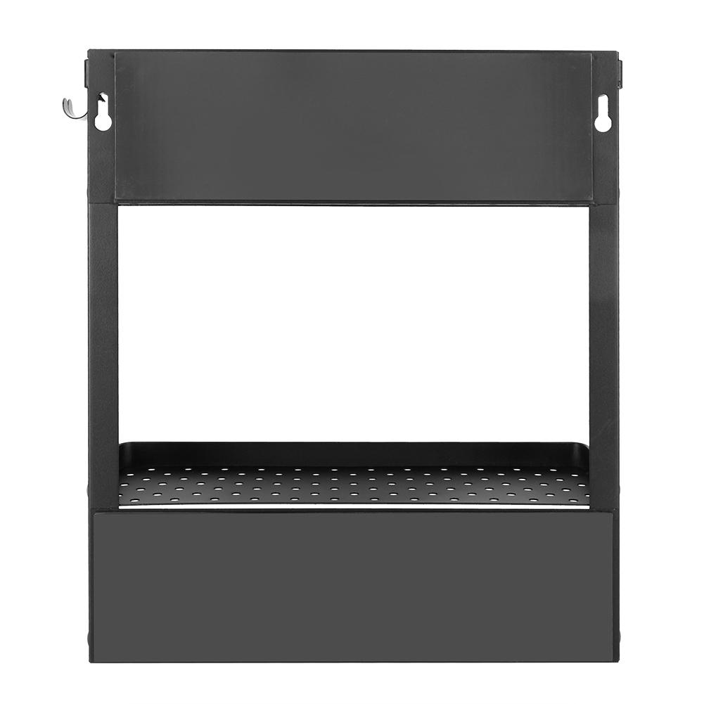 Household MultiFunctional Folding Magnet Refrigerator Rack Hanging Storage Rack (Black)