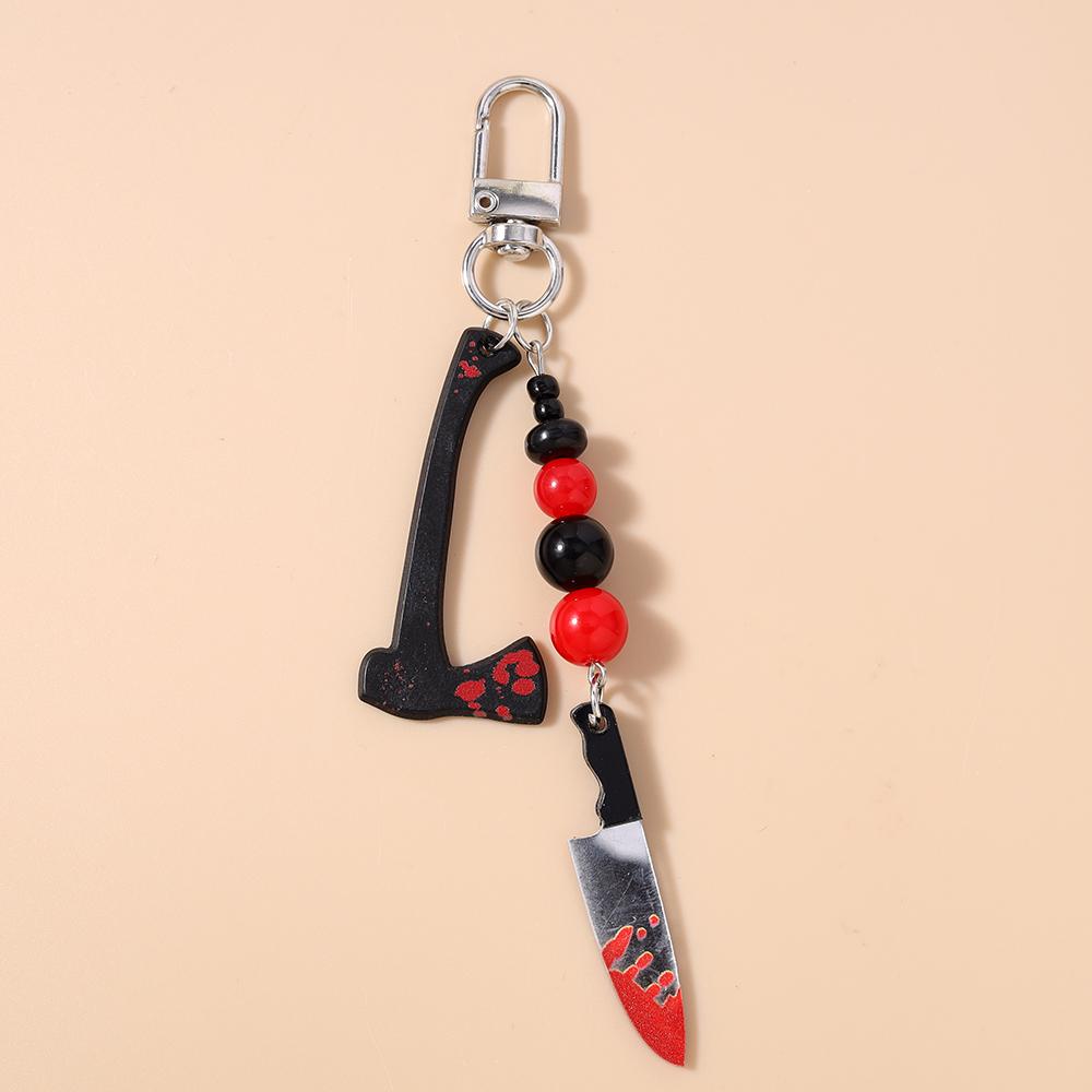 Bloody Resin Saw Knife Keychain Halloween Key Ring Pendants for Car Key Holder DIY Key Chain Jewelry Gift