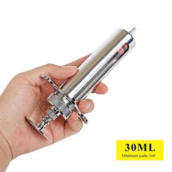 10/20/30/50ml Metal Automatic Veterinary Syringe Adjustable Dose Vaccine Injection For Farm Livestock Cattle Veterinary Tools