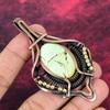 Lemon Chrysoprase Pendant Natural Gemstone Pendant Copper Wire Wrapped Jewelry