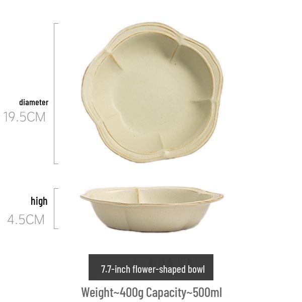 Japanese Handmade Wabi-Sabi Style Retro Pottery Salad and Dessert Plate