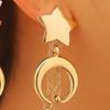 Star And Crescent Moon Earrings Women Retro Dangle Drop Earrings Long Chain Tassel Earrings for Daily Wear Dates Street Party
