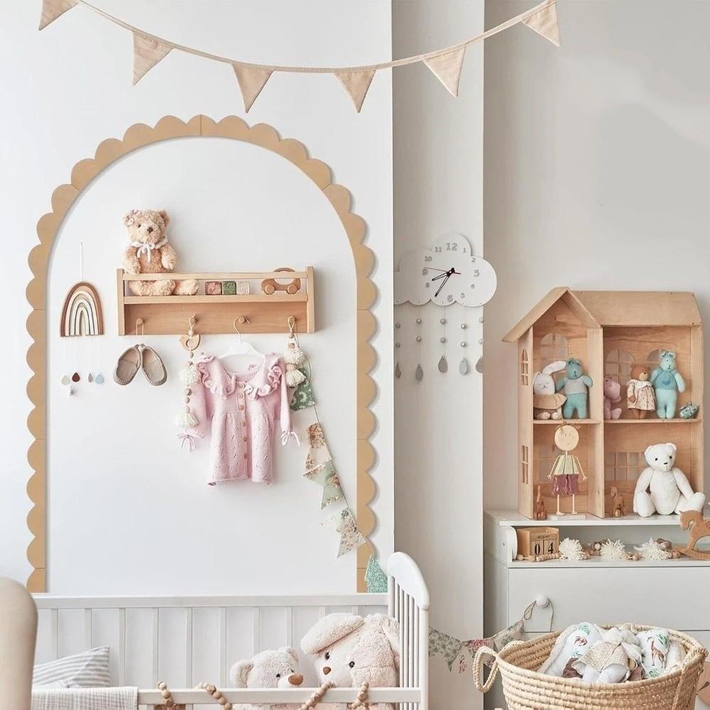 9/10Pcs DIY Wall Decor Wall Arch Decor Super Large Wood Arch Frame Scalloped Crafts Trim Bedroom