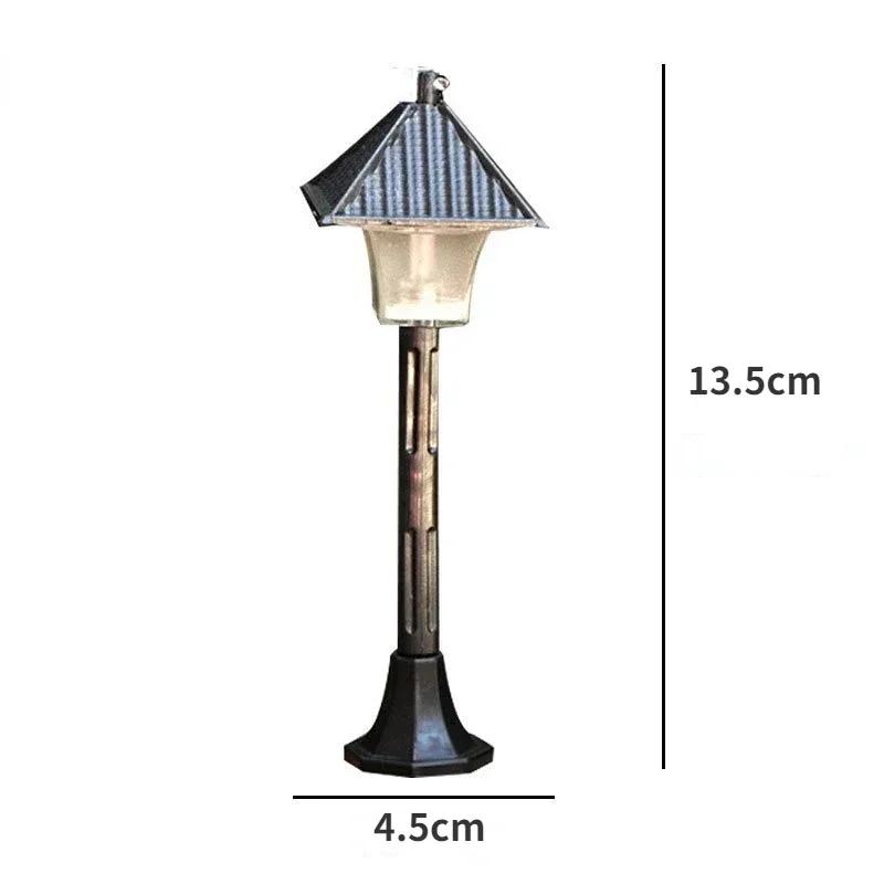 1pcs DIY Retro Street Lamp Model Dollhouse Desk Lamp Miniature Micro Landscape Ornament Garden Park Lamppost Table Model