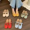 2025 Summer Casual Shoes Slippers Women's Spring Summer Wear New Retro Women's Shoes Bag Head Half Slippers French Sandals