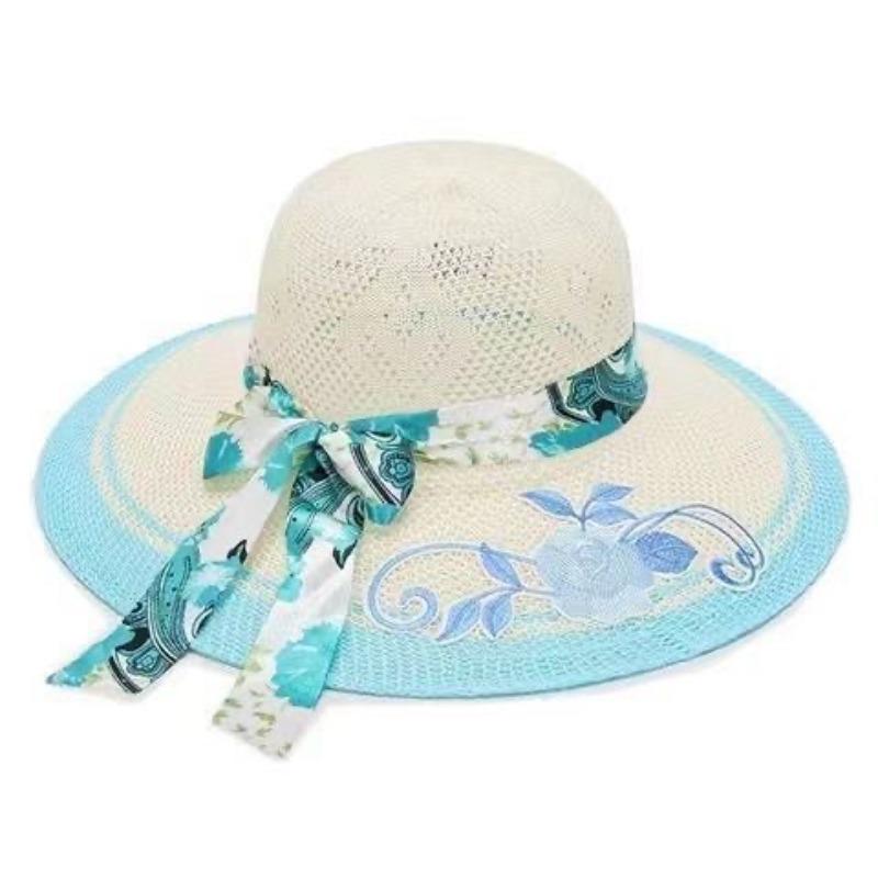 

Летние широкополые шляпы от солнца, детские шляпы с широкими полями, завязывающиеся на бант, шляпы-панамы и модные шляпы от солнца M（56-58cm）
