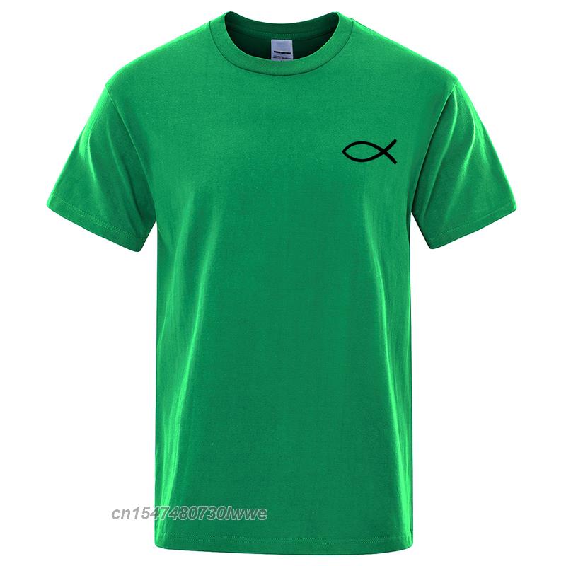New T Shirt Unisexs Brand Tees Boys Male TShirt Tops Christian Jesus Fish High Quality Brand Unisex Tshirt