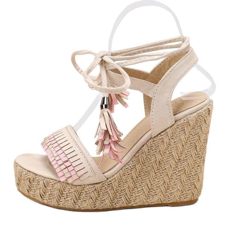 Fashion Ankle Straps Women's Sandals Platform Wedge Summer Shoes For Women High Heels Gladiator Flip Flops Ladies Party Shoe Large Size