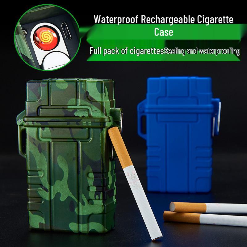 Men's Camouflage USB Rechargeable Waterproof Windproof Dual Arc Lighter
