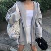 Sweat à capuche zippé à manches longues pour femme, coupe ample, sweat surdimensionné décontracté pour le streetwear quotidien