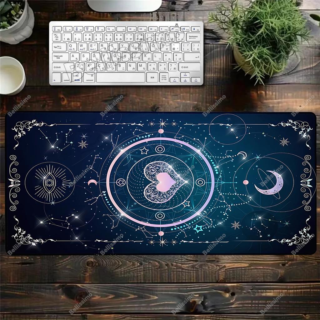 Art Moon Tarot Card Mouse Pad HD Black PC Gamer Constellation XXL Kawaii Accessories Big Carpet Home Office Setup Desk Mousepads