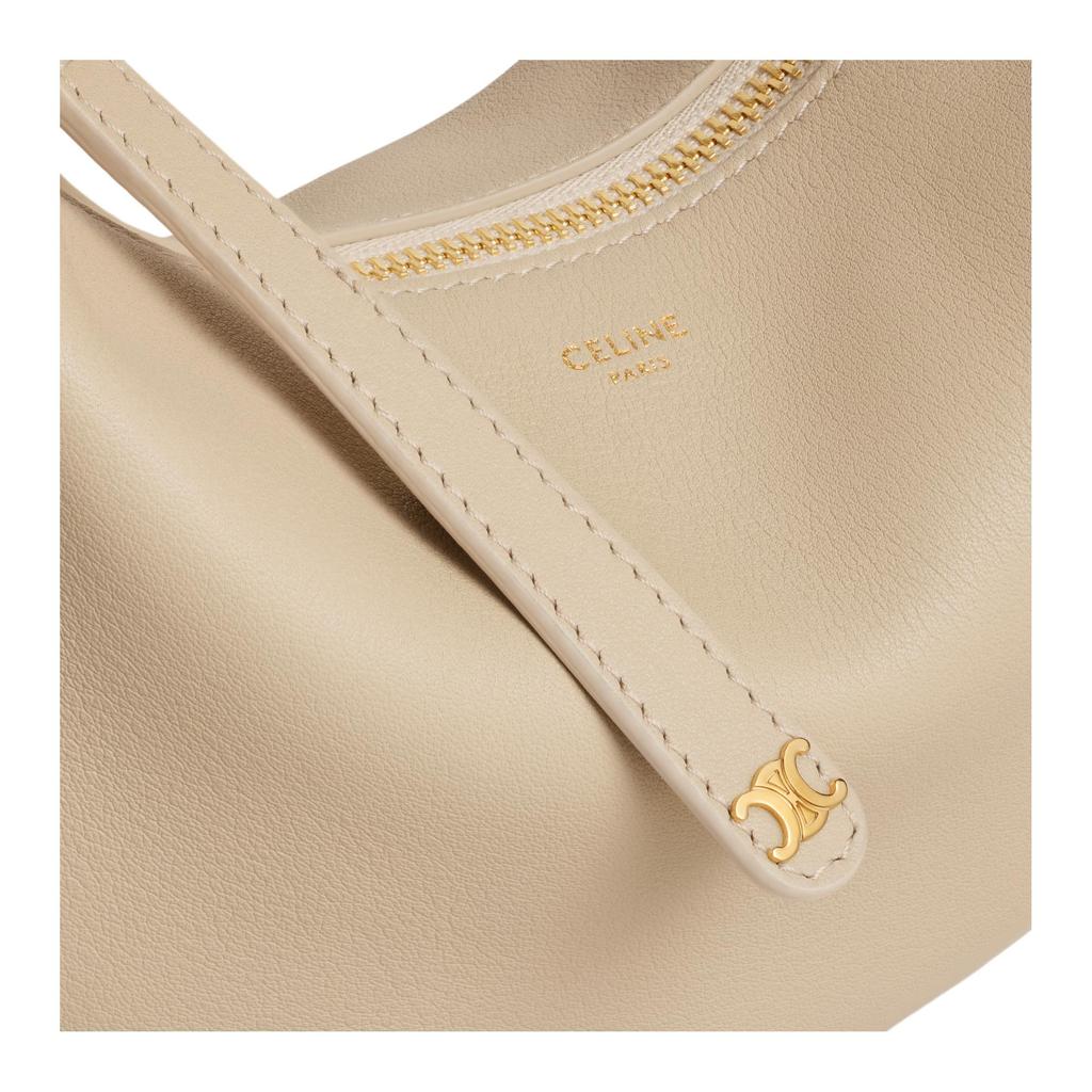Celine Letter Logo Gold Hardware Shoulder Crossbody Bag Leather Handbag Women Bags Deep-Ivory 120723ENY-02EZ