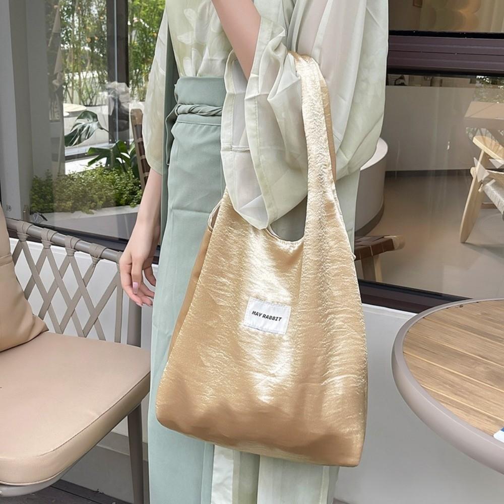Elegant Simple Shoulder Bag Luxury Underarm Shopping Bag Fashion Design Satin Silk Tote Bag  Girls