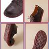 Johnature Genuine Leather Soft Soled Women's Shoes Casual Versatile Lace-up Soft Cowhide Flats