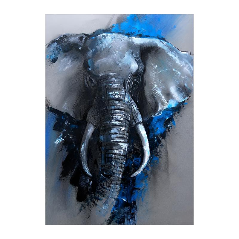 

Абстрактное красочное животное, художественный принт, холст, картина, постер, слон, павлин, собака, птица, изображение для зала, гостиной, домашний Настенный декор 70x100cm No Framed