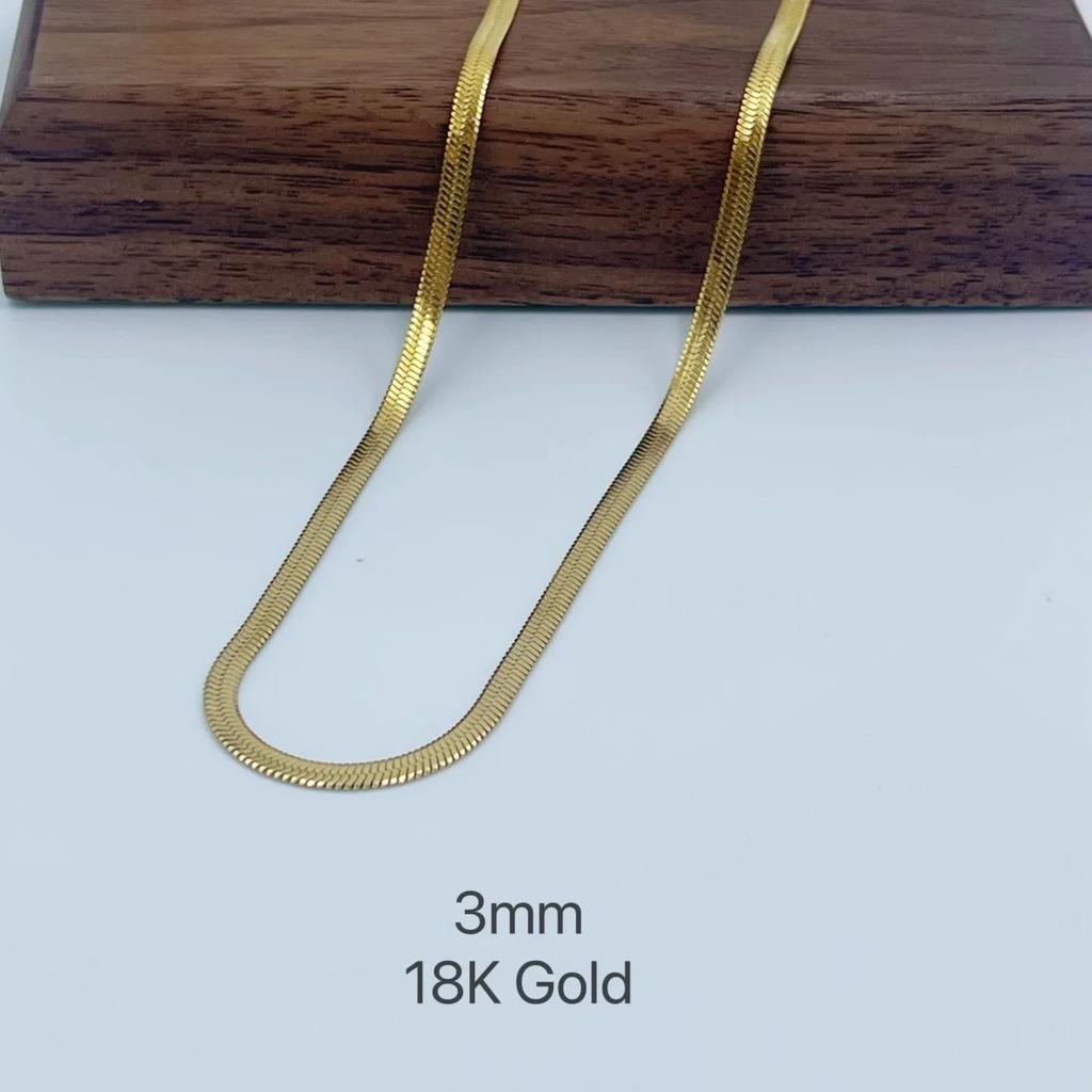 2mm 3mm 4mm 5mm Minimalist Snake Chain Necklace Choker Stainless Steel Herringbone Gold Color Jewelry For Women and Men