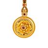 Elegant Sand Gold Rhinestone Peony Flower Pendant with Braided Rope for Women